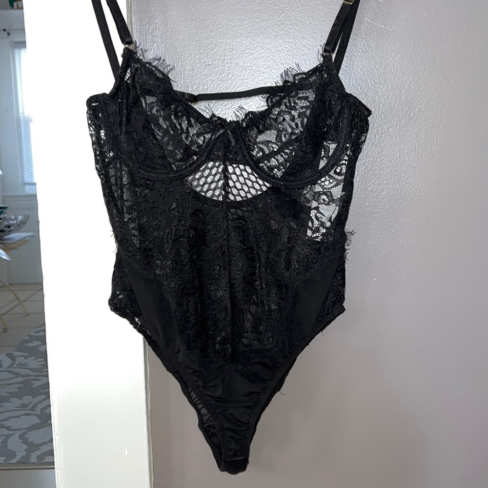 Forever 21 Sheer Lace Bodysuit